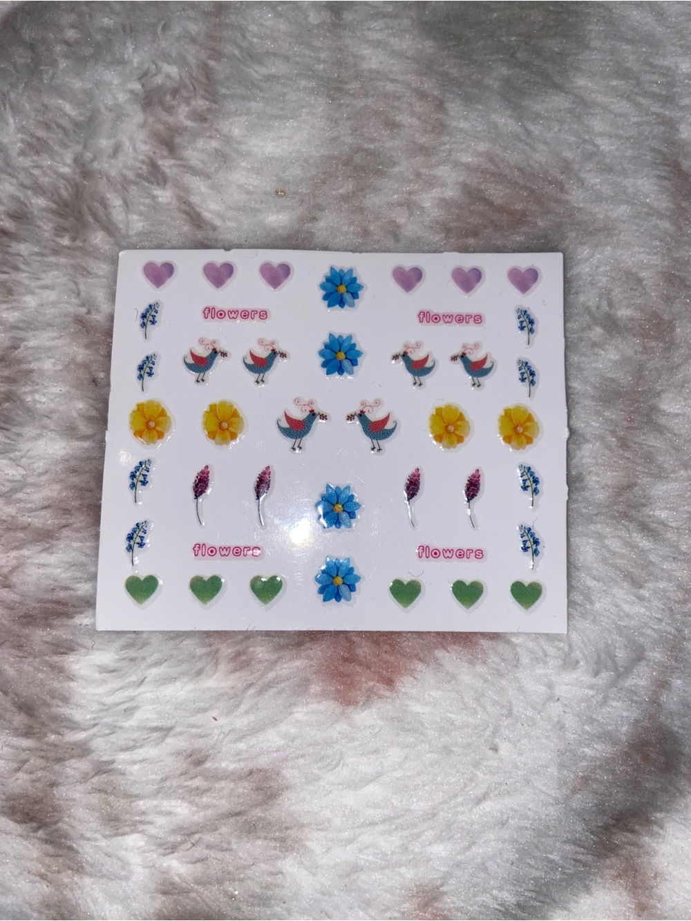 Nail Stickers Art Flower Heart Birds Colorful